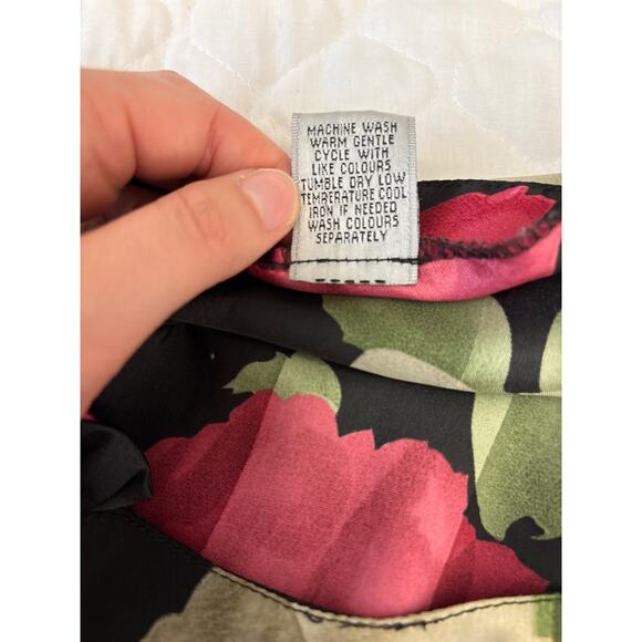 Vintage 90s Floral Slip Maxi Dress Sz L Roses Fairycore Whimsygoth Romantic - Picture 6 of 10